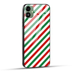 Samsung Galaxy A05 Back Cover Red And Green Striped Printed Glass Case