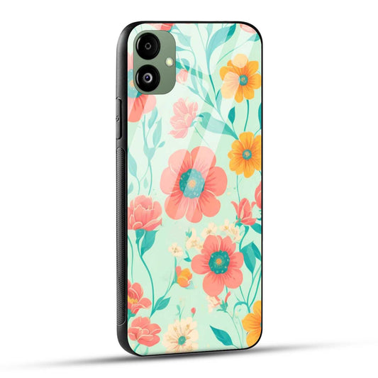 Samsung Galaxy A05 Back Cover Retro Flowers Multicolour Printed Glass Case
