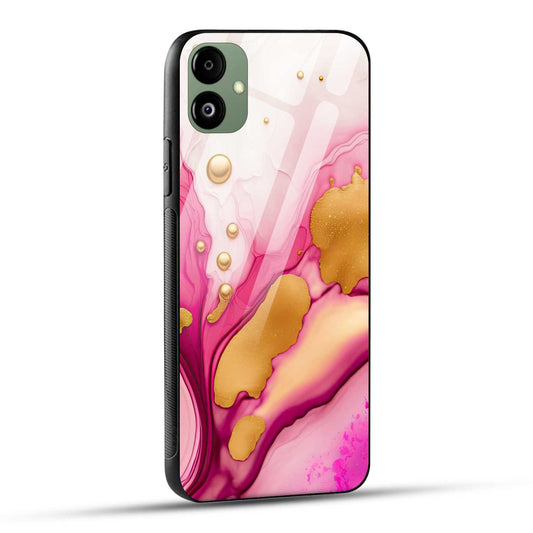 Samsung Galaxy F14 5G Back Cover Golden Marble Printed Glass Case