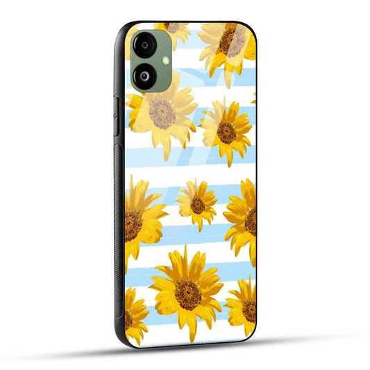 Samsung Galaxy F14 5G Back Cover Beautiful Sunflower Doodle Printed Glass Case