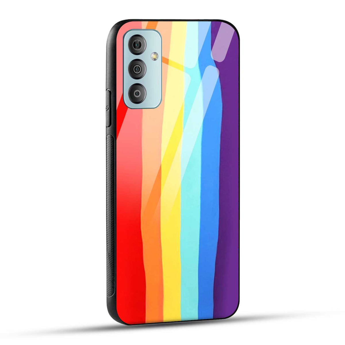 Samsung Galaxy F23 5G Back Cover Rainbow Color Printed Glass Case