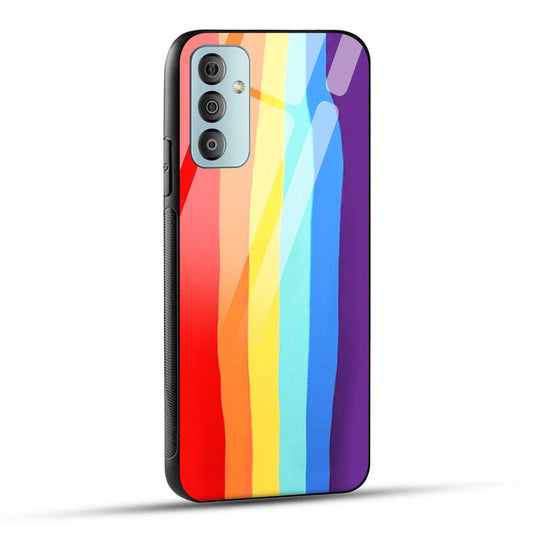 Samsung Galaxy F23 5G Back Cover Rainbow Color Printed Glass Case