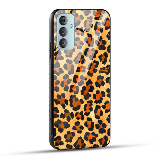 Samsung Galaxy F23 5G Back Cover Leopard Pattern Printed Glass Case