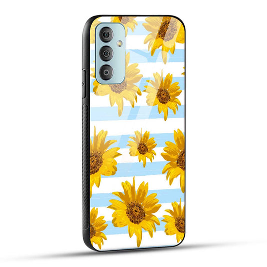 Samsung Galaxy F23 5G Back Cover Beautiful Sunflower Doodle Printed Glass Case