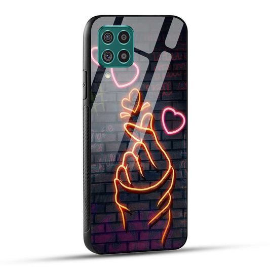 Samsung Galaxy F62 Back Cover Swag Cute Hearts Printed Glass Case