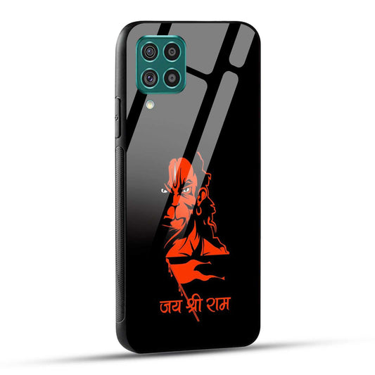 Samsung Galaxy F62 Back Cover Jay Shree Ram Bajrangballi Hanuman Printed Glass Case