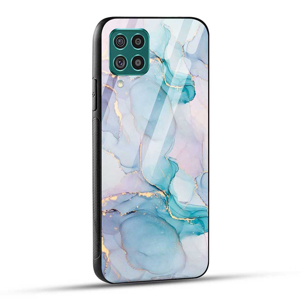Samsung Galaxy F62 Back Cover Blue Marble Glass Case