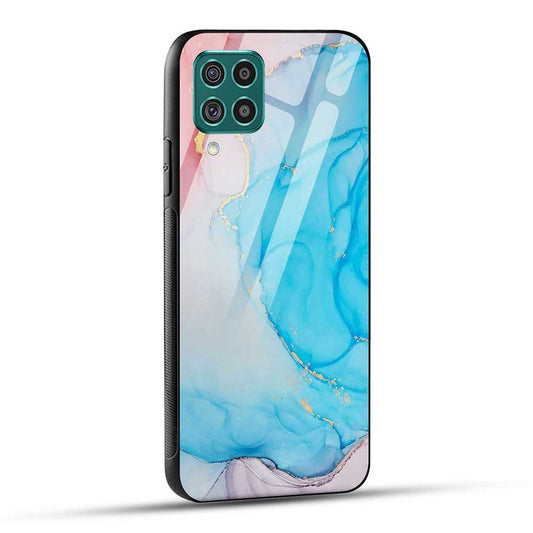 Samsung Galaxy F62 Back Cover Marble Blue Glass Case