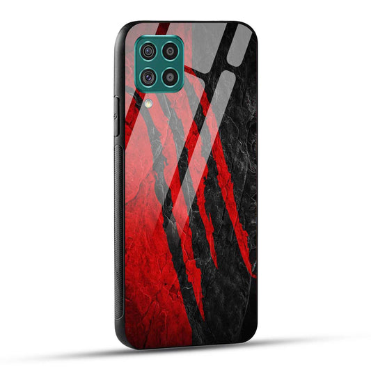 Samsung Galaxy F62 Back Cover Red Printed Glass Case
