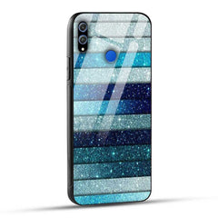 Honor 8X Back Cover Blue Glitter Glass Case