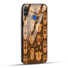 Honor 8X Back Cover Tribal African Mask Printed Glass Case
