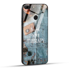 Honor 9 Lite Back Cover Travel Is My Therapy Printed Glass Case