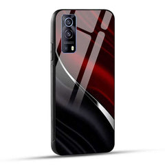 iQOO Z3 5G Back Cover Red and Blue Pattern Glass Case