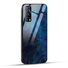 iQOO Z3 5G Back Cover Blue Smoke Color Glass Case
