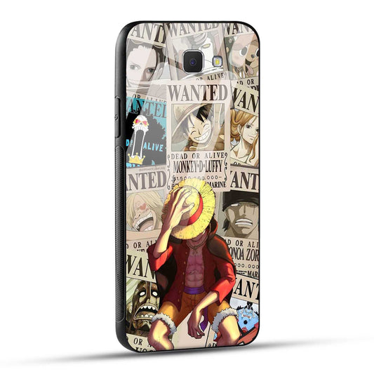 Samsung Galaxy J5 Prime Back Cover Anime One Piece Wanted Luffy  Printed Glass Case