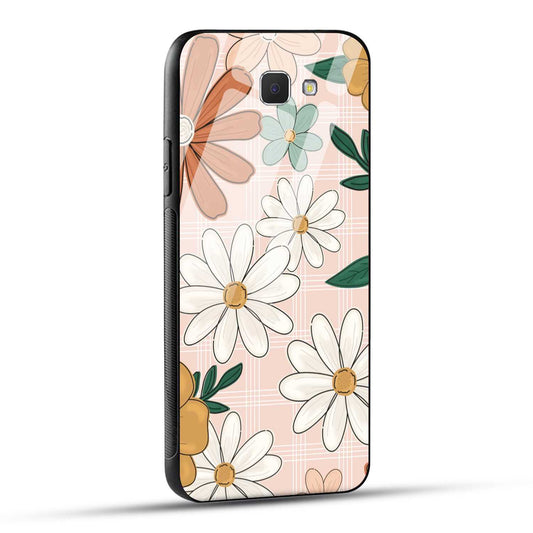 Samsung Galaxy J5 Prime Back Cover Retro Flower Art Printed Glass Case