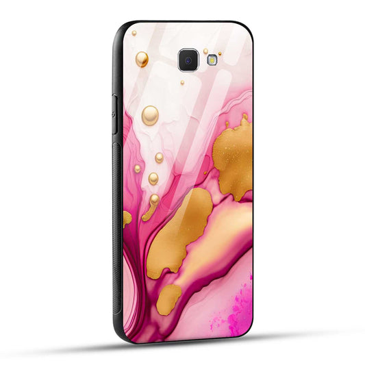 Samsung Galaxy J5 Prime Back Cover Golden Marble Printed Glass Case