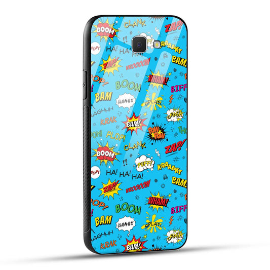 Samsung Galaxy J5 Prime Back Cover Doodle Of Texts Printed Glass Case