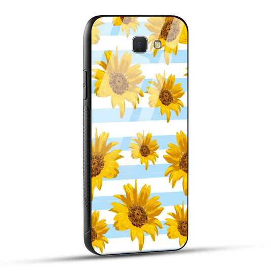 Samsung Galaxy J5 Prime Back Cover Beautiful Sunflower Doodle Printed Glass Case