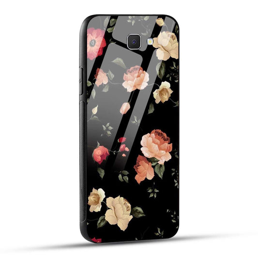 Samsung Galaxy J7 Prime / Samsung Galaxy On Nxt Back Cover Flowers Froral Printed Glass Case