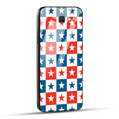 Samsung Galaxy J7 Prime / Samsung Galaxy On Nxt Back Cover Blue And Red Star Print Printed Glass Case