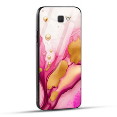Samsung Galaxy J7 Prime / Samsung Galaxy On Nxt Back Cover Golden Marble Printed Glass Case