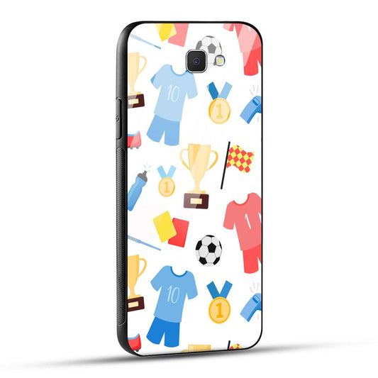 Samsung Galaxy J7 Prime / Samsung Galaxy On Nxt Back Cover Love For Football Printed Glass Case