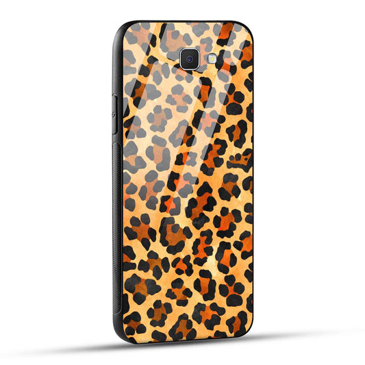 Samsung Galaxy J7 Prime / Samsung Galaxy On Nxt Back Cover Leopard Pattern Printed Glass Case
