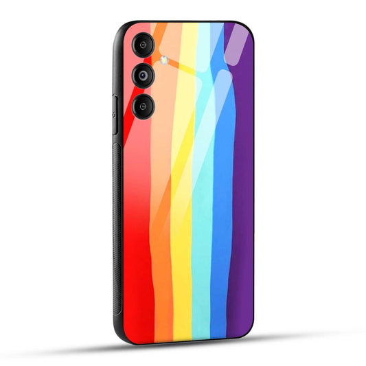 Samsung Galaxy M14 5G Back Cover Rainbow Color Printed Glass Case