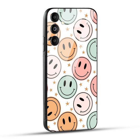 Samsung Galaxy M14 5G Back Cover Smiling Flowers And Stars Printed Glass Case