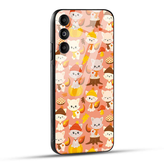 Samsung Galaxy M14 5G Back Cover Cute Kittys Printed Glass Case