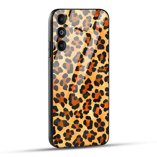 Samsung Galaxy M14 5G Back Cover Leopard Pattern Printed Glass Case