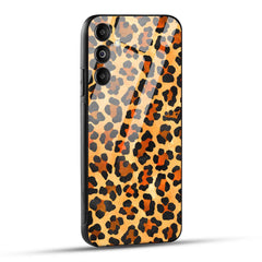Samsung Galaxy M14 5G Back Cover Leopard Pattern Printed Glass Case