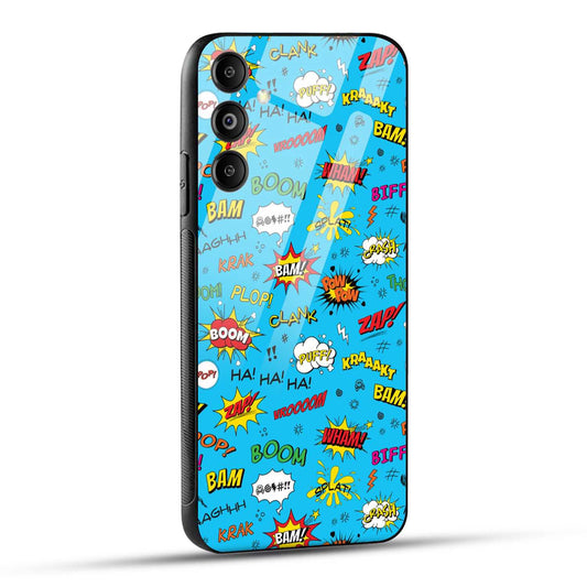 Samsung Galaxy M14 5G Back Cover Doodle Of Texts Printed Glass Case