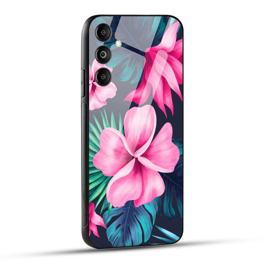 Samsung Galaxy M14 5G Back Cover Retro Flowers  Printed Glass Case