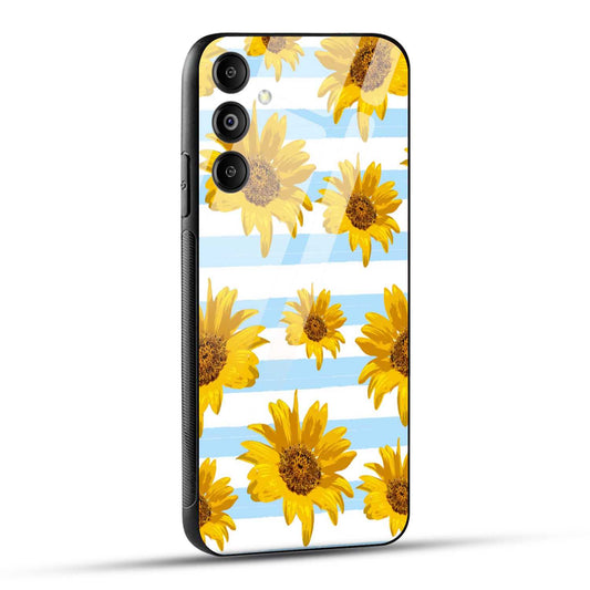 Samsung Galaxy M14 5G Back Cover Beautiful Sunflower Doodle Printed Glass Case