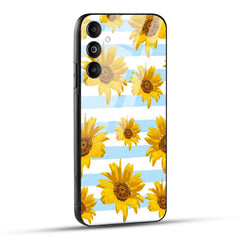 Samsung Galaxy M14 5G Back Cover Beautiful Sunflower Doodle Printed Glass Case
