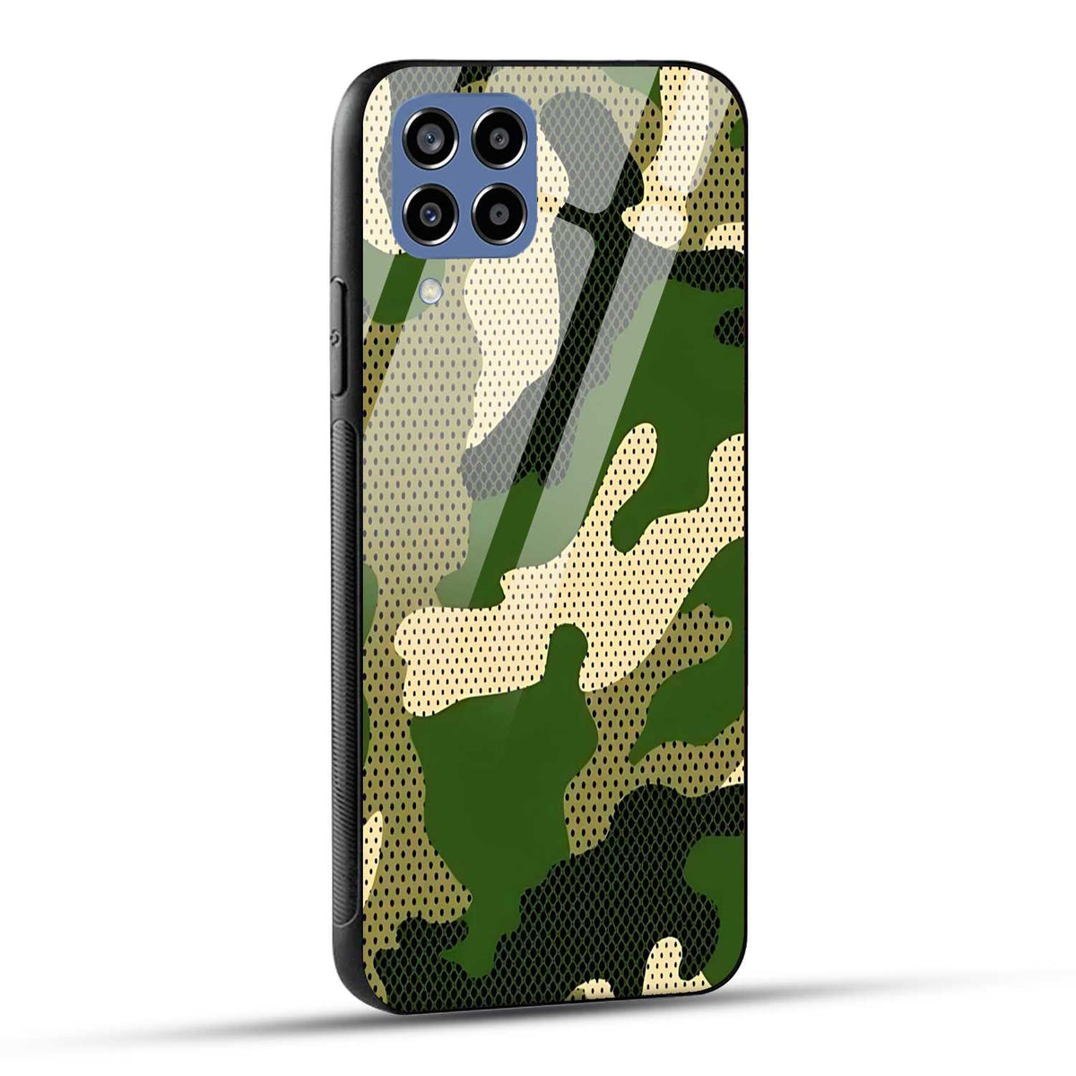 Samsung Galaxy M33 5G Back Cover Camouflage Printed Glass Case