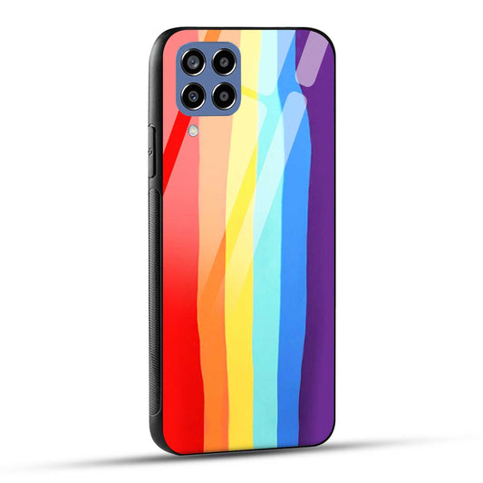Samsung Galaxy M33 5G Back Cover Rainbow Color Printed Glass Case