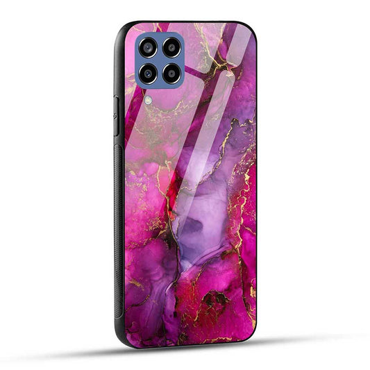 Samsung Galaxy M33 5G Back Cover Pink Marble Glass Case