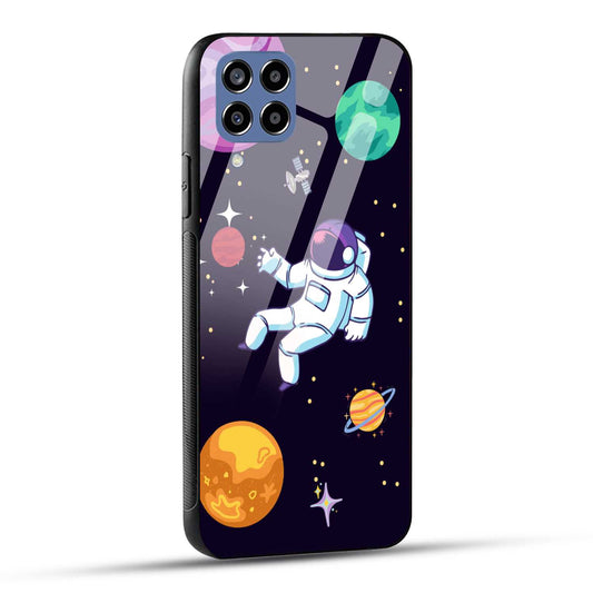 Samsung Galaxy M33 5G Back Cover Colorful Illustration Astronaut Printed Glass Case
