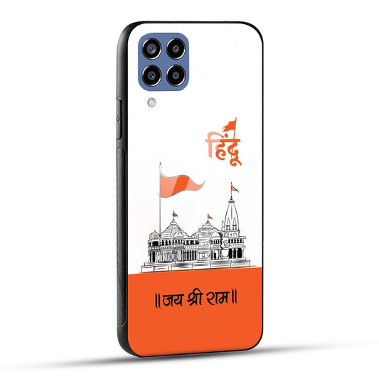 Samsung Galaxy M33 5G Back Cover Jai Shree Ram Mandir Art Printed Glass Case