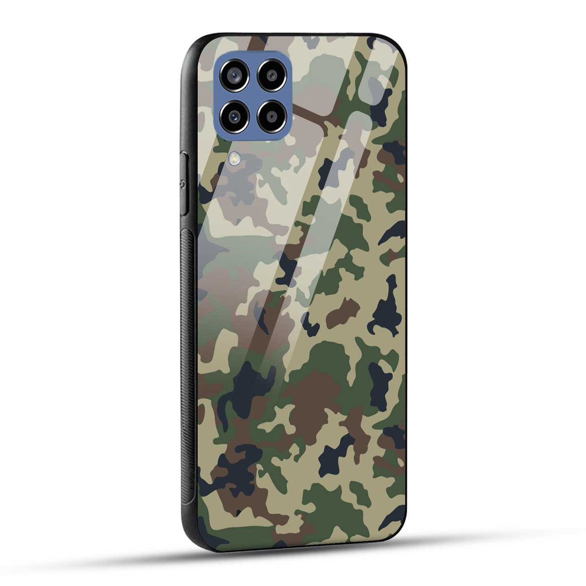 Samsung Galaxy M33 5G Back Cover Army Pattern Printed Glass Case
