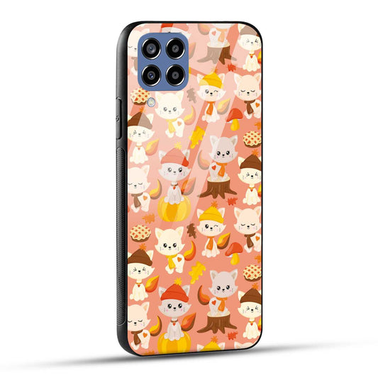 Samsung Galaxy M33 5G Back Cover Cute Kittys Printed Glass Case