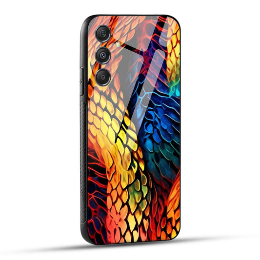 Samsung Galaxy M34 5G Back Cover Colorburst Jungle Rainbow Animal Spots Printed Glass Case