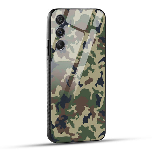 Samsung Galaxy M34 5G Back Cover Army Pattern Printed Glass Case