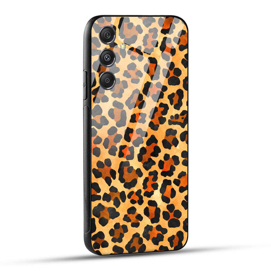 Samsung Galaxy M34 5G Back Cover Leopard Pattern Printed Glass Case