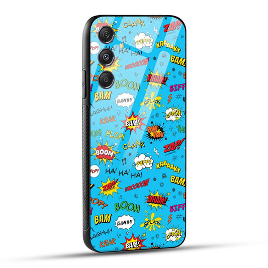 Samsung Galaxy M34 5G Back Cover Doodle Of Texts Printed Glass Case