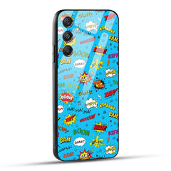 Samsung Galaxy M34 5G Back Cover Doodle Of Texts Printed Glass Case