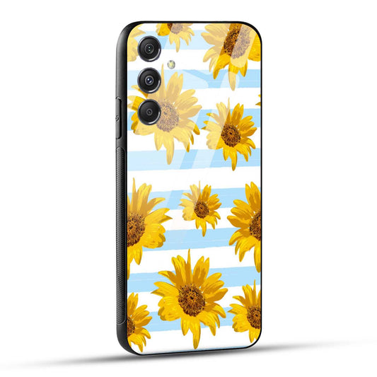 Samsung Galaxy M34 5G Back Cover Beautiful Sunflower Doodle Printed Glass Case